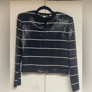 St. John Black and Silver Sequin Jacket